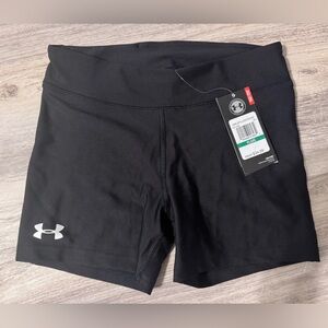 Under Armour Black Girls' Compression Shorts with Logo Tag